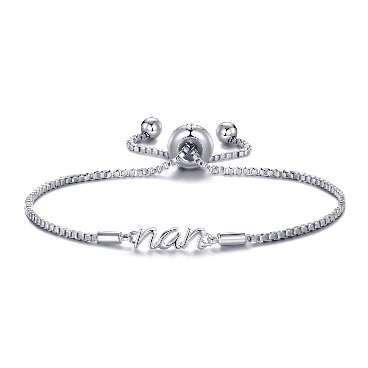 Silver Plated Nan Bracelet Created with Zircondia® Crystals with Gift Box