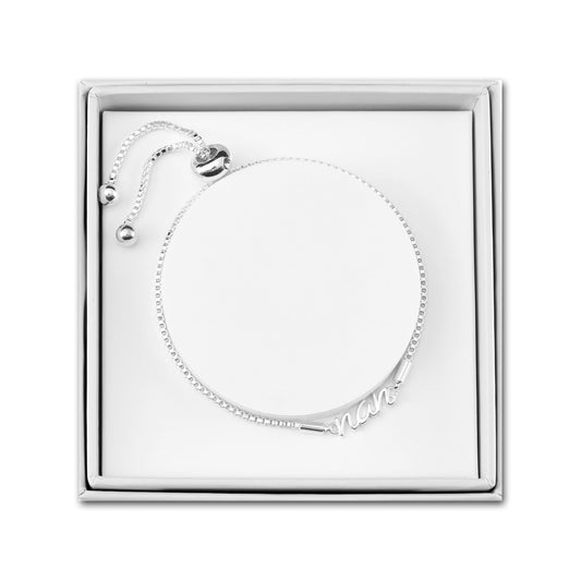 Silver Plated Nan Bracelet Created with Zircondia® Crystals with Gift Box