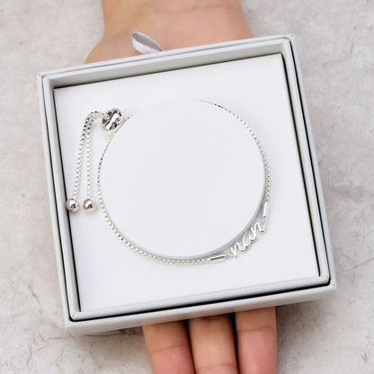 Silver Plated Nan Bracelet Created with Zircondia® Crystals with Gift Box