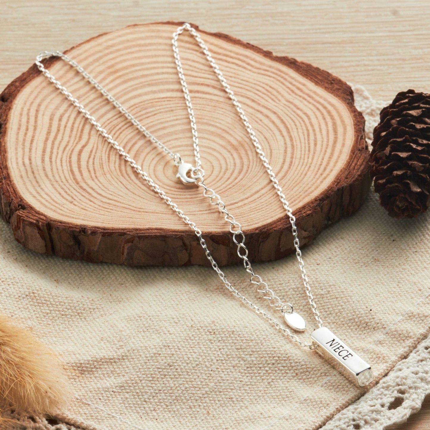 Silver Plated Niece Bar Necklace