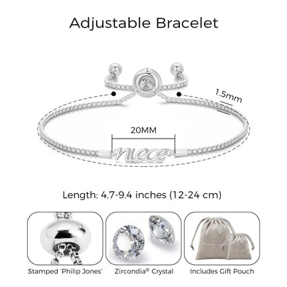 Silver Plated Niece Bracelet Created with Zircondia® Crystals