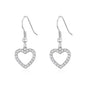 Silver Plated Open Heart Drop Earrings Created with Zircondia® Crystals