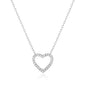 Silver Plated Open Heart Necklace Created with Zircondia® Crystals