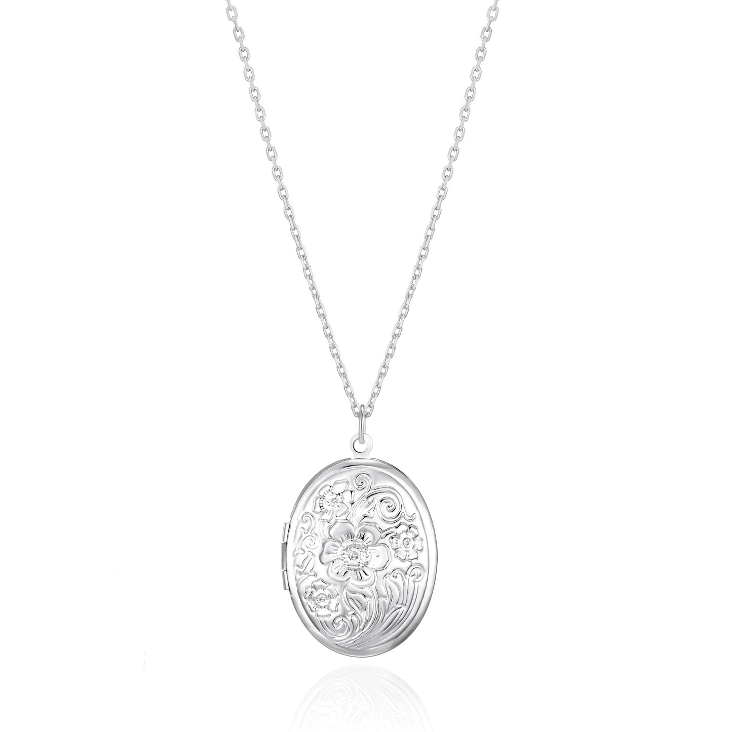 Silver Plated Oval Locket