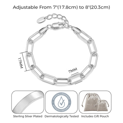 Silver Plated Paperclip Bracelet
