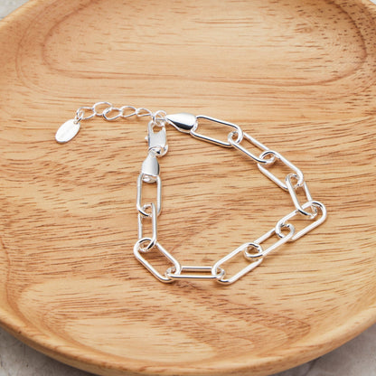 Silver Plated Paperclip Bracelet