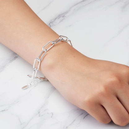 Silver Plated Paperclip Bracelet