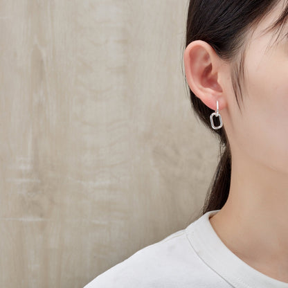 Silver Plated Paperclip Earrings