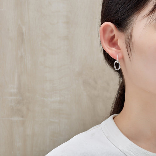 Silver Plated Paperclip Earrings