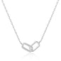Silver Plated Paperclip Link Necklace Created with Zircondia® Crystals