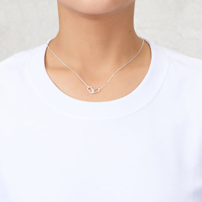 Silver Plated Paperclip Link Necklace Created with Zircondia® Crystals