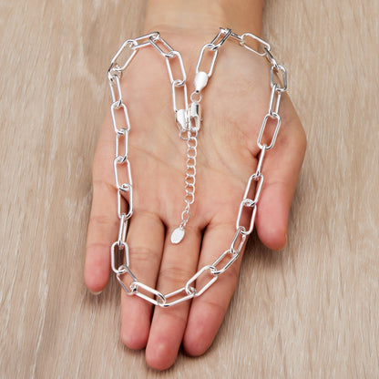 Silver Plated Paperclip Necklace