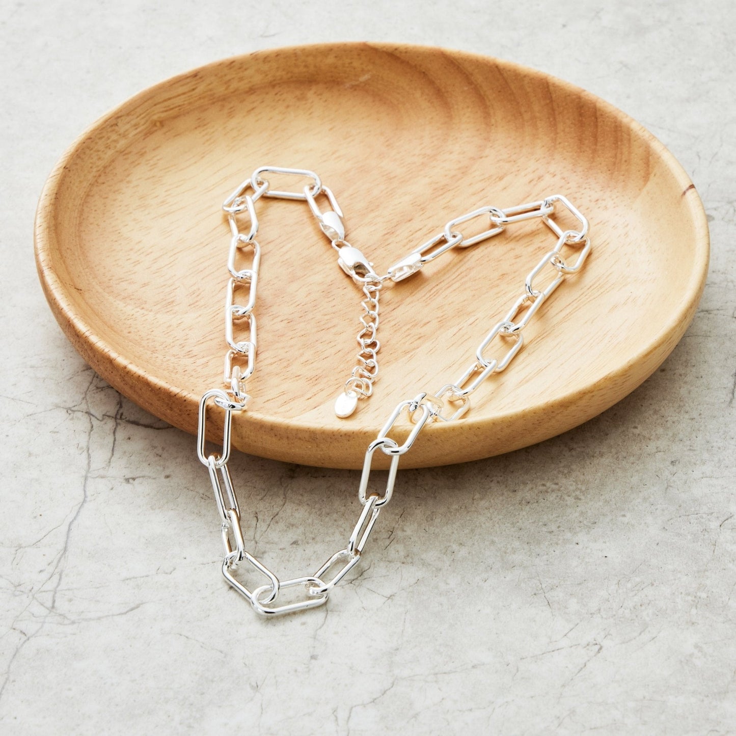 Silver Plated Paperclip Necklace