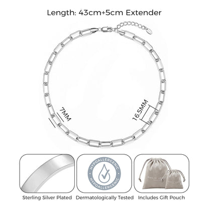 Silver Plated Paperclip Necklace