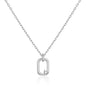 Silver Plated Paperclip Necklace Created with Zircondia® Crystals