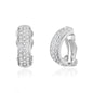 Silver Plated Pave Clip On Earrings Created with Zircondia® Crystals