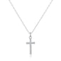 Silver Plated Pave Cross Necklace Created with Zircondia® Crystals