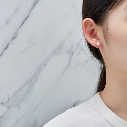 Silver Plated Pear Halo Earrings Created with Zircondia® Crystals