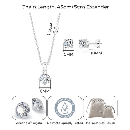Silver Plated Solitaire Friendship Slider Set Created with Zircondia® Crystals