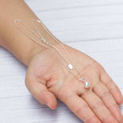 Silver Plated Shell Pearl Necklace