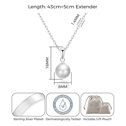 Silver Plated Shell Pearl Necklace