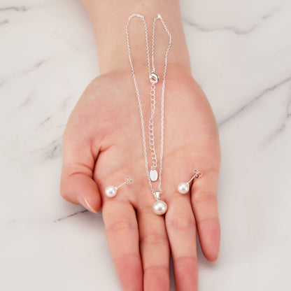 Silver Plated Shell Pearl Set