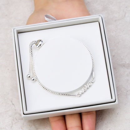 Bracelet Sœur Plaqué Argent orné de Cristaux Zircondia®, avec Boîte Cadeau