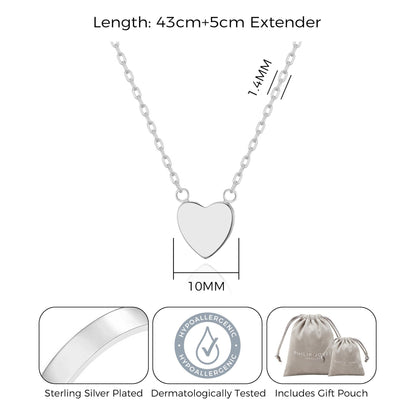 Silver Plated Sister Heart Necklace with Quote Card