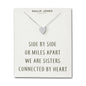 Silver Plated Sister Heart Necklace with Quote Card