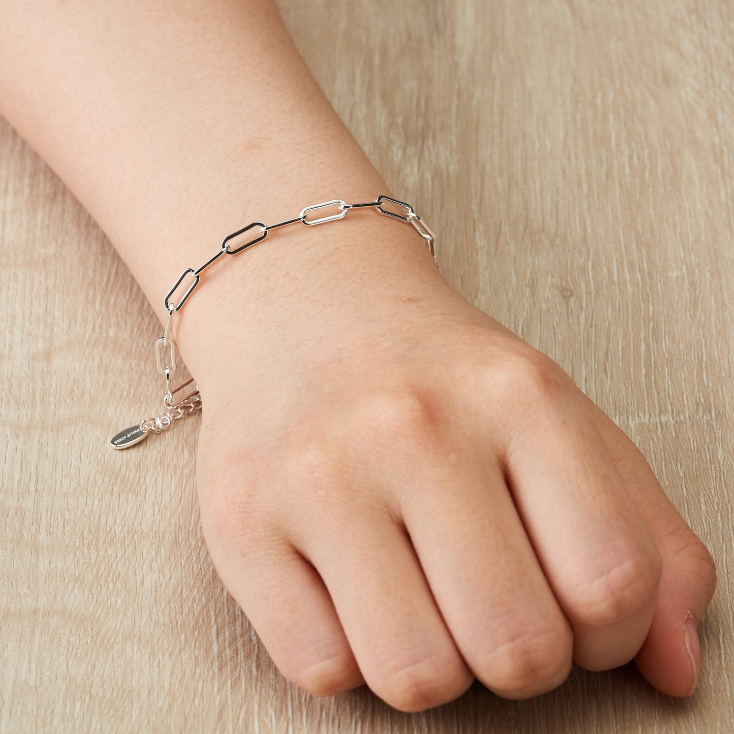 Silver Plated Small Link Paperclip Bracelet