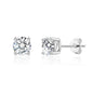 Silver Plated Solitaire Crystal Stud Earrings Created with Zircondia® Crystals