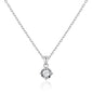 Silver Plated Solitaire Necklace Created with Zircondia® Crystals