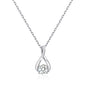 Silver Plated Solitaire Teardrop Necklace Created with Zircondia® Crystals