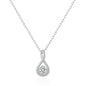 Silver Plated Solitaire Twist Necklace Created with Zircondia® Crystals