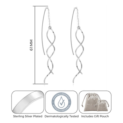 Silver Plated Spiral Thread Earrings