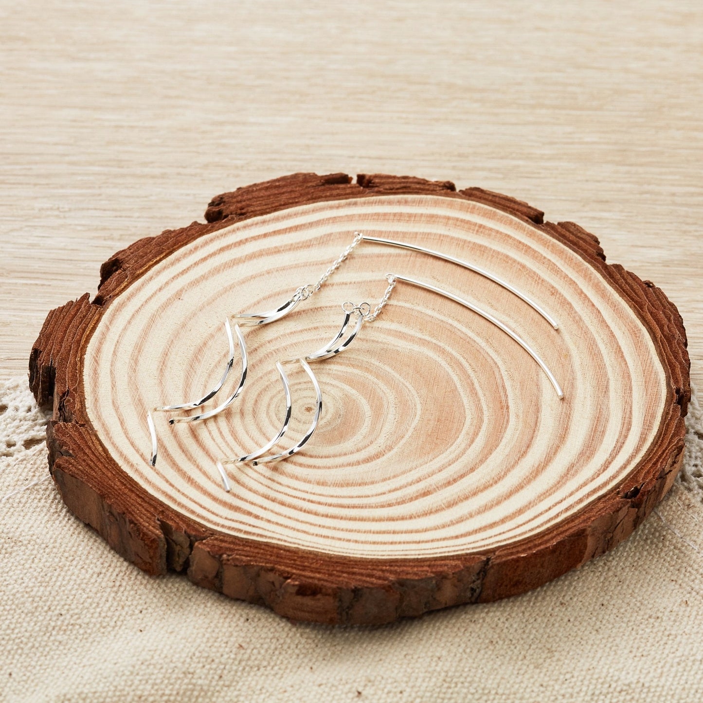 Silver Plated Spiral Thread Earrings