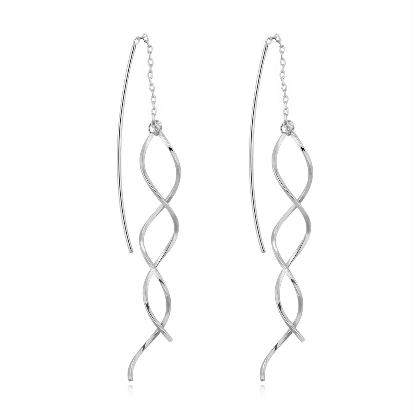 Silver Plated Spiral Thread Earrings