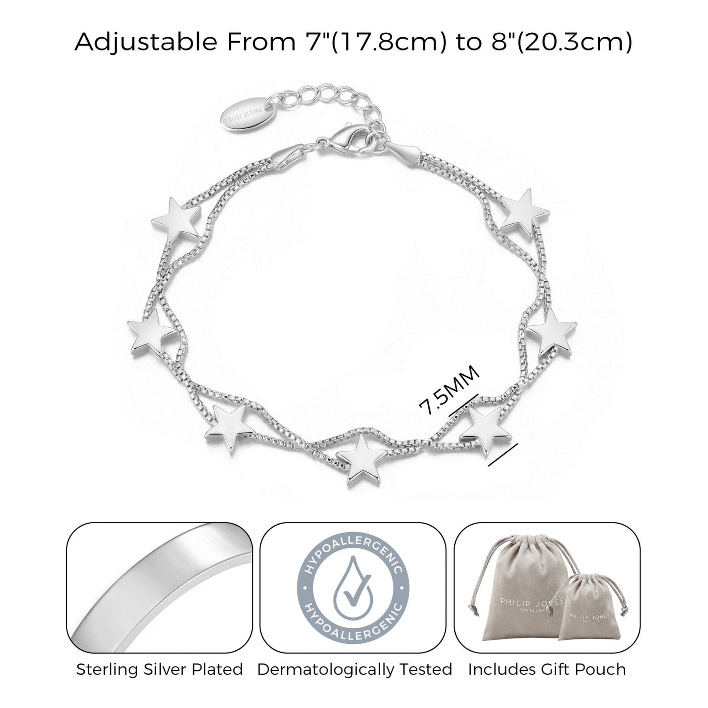 Silver Plated Star Bracelet