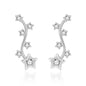 Silver Plated Star Climber Earrings Created with Zircondia® Crystals