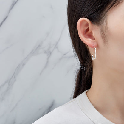 Silver Plated Star Hoop Earrings