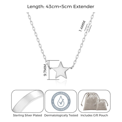 Silver Plated Star Necklace with Quote Card