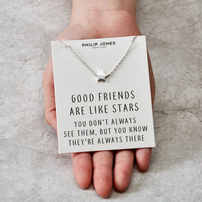 Silver Plated Star Necklace with Quote Card