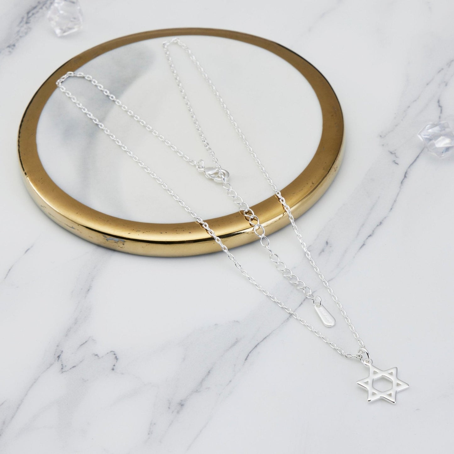 Silver Plated Star of David Necklace