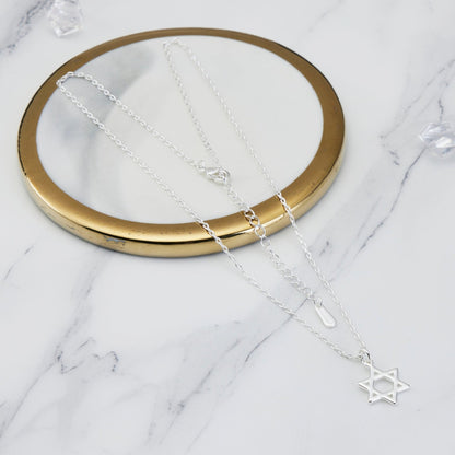 Silver Plated Star of David Necklace
