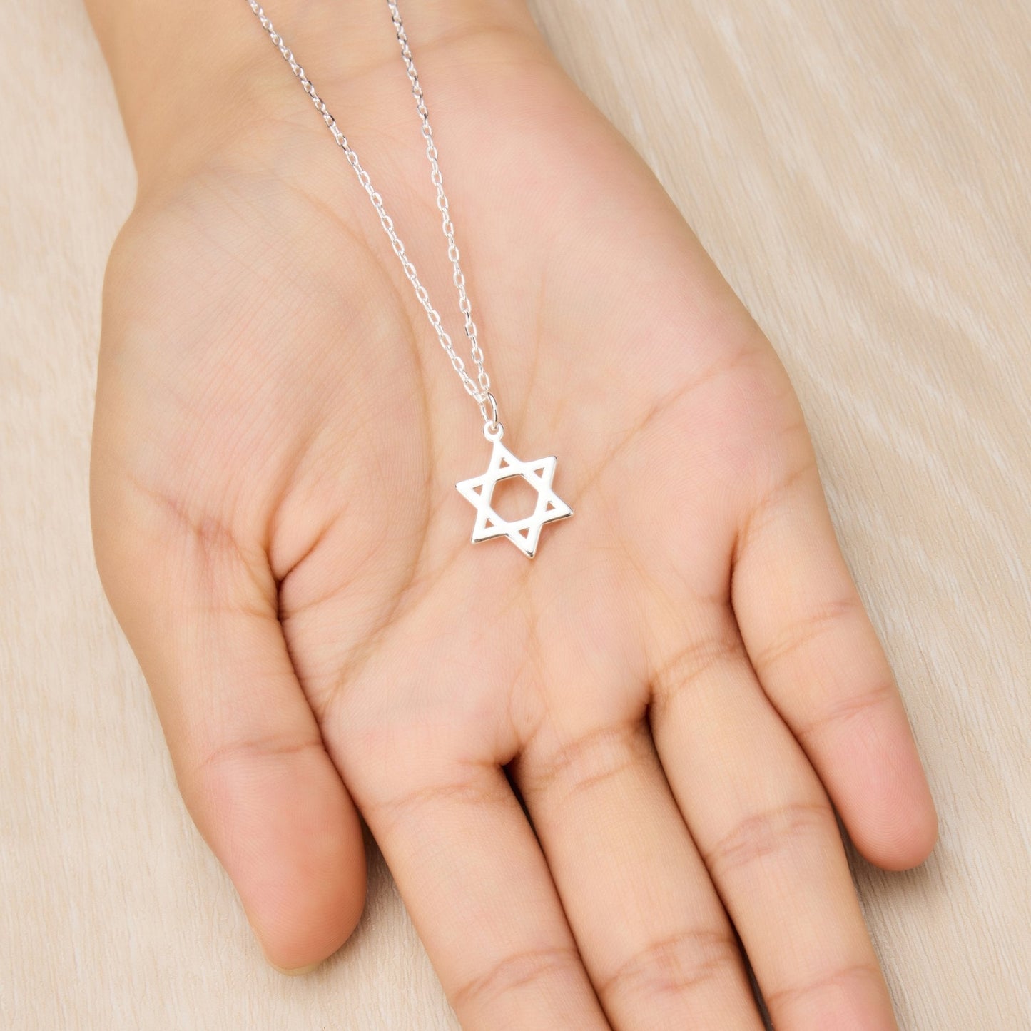 Silver Plated Star of David Necklace