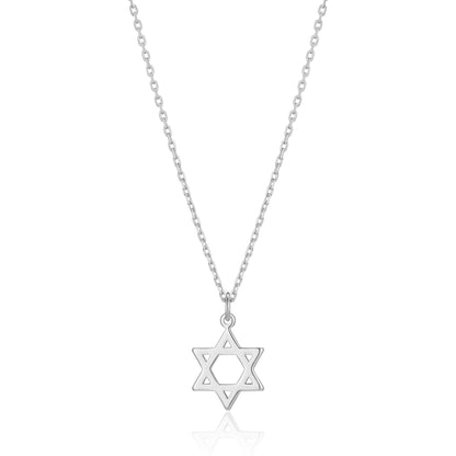 Silver Plated Star of David Necklace