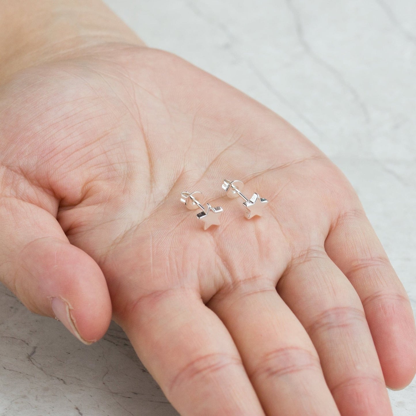 Silver Plated Star Stud Earrings with Quote Card