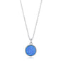Silver Plated Synthetic Blue Opal Necklace