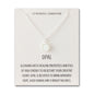 Silver Plated Synthetic White Opal Necklace with Quote Card