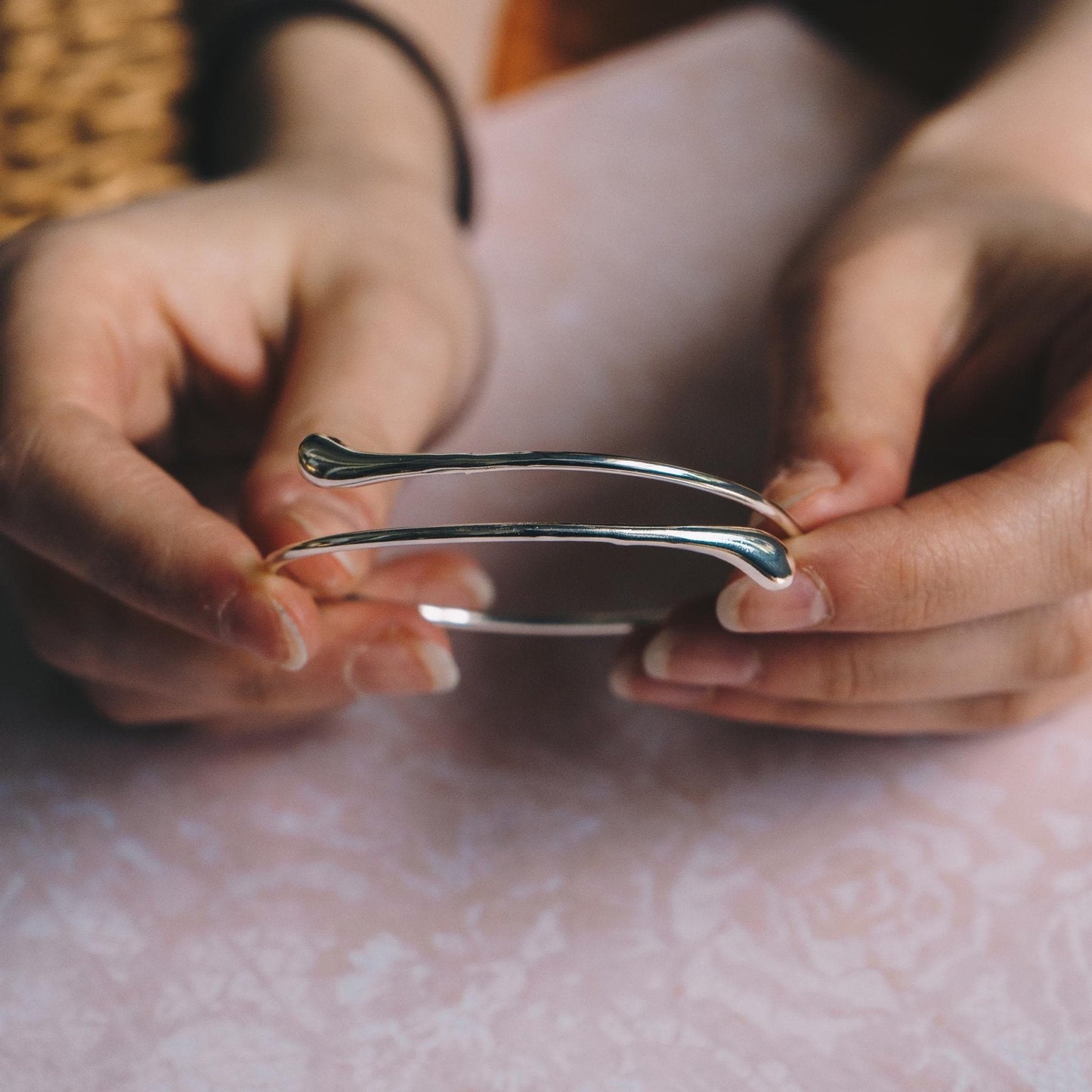 Silver Plated Teardrop Bangle